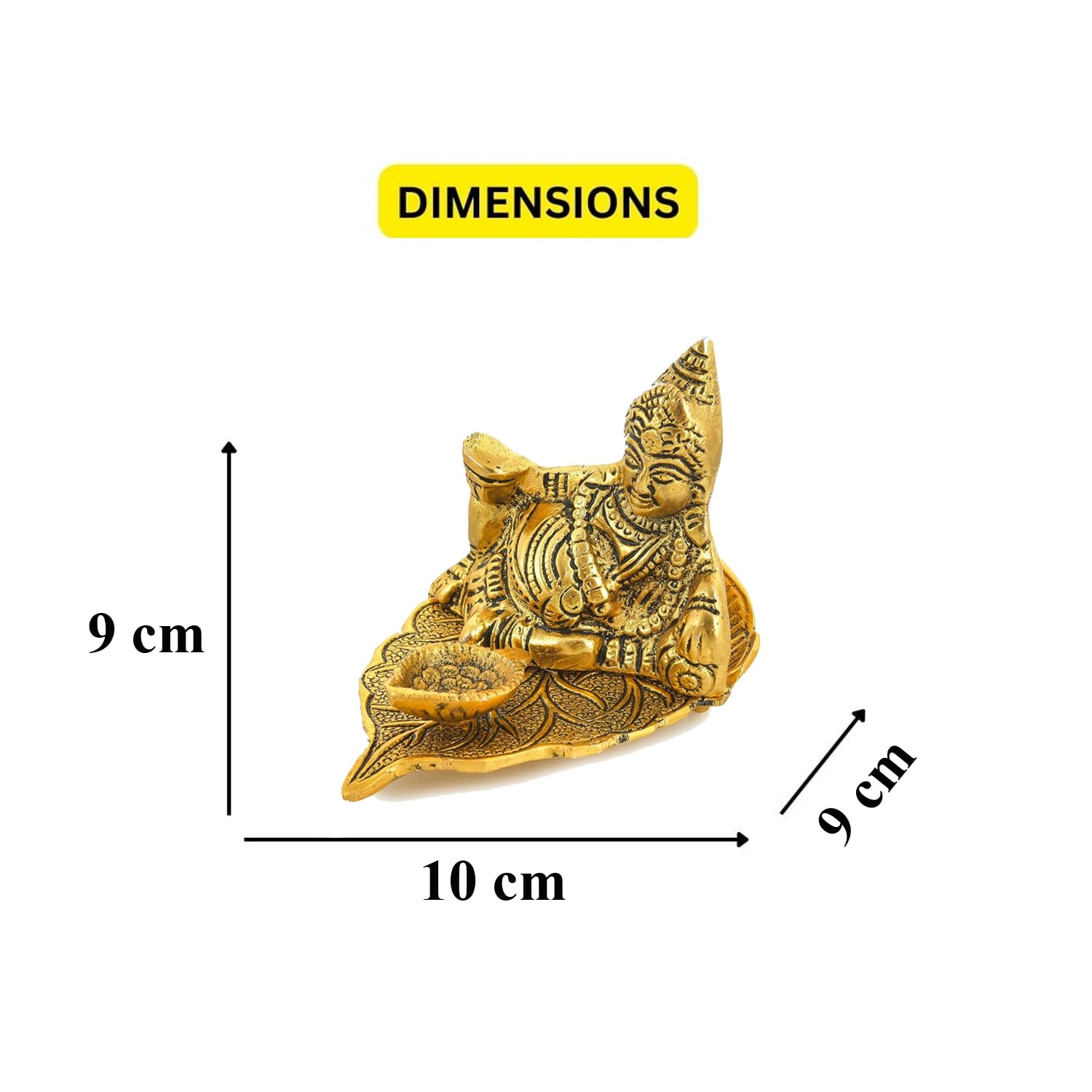 Kitlyn Dhan Kuber Statue With Diya Stand, Mata Lakshmi With Ganesh Silver Pooja Coin, Diwali Pooja Religious Idol & Figurine (Me